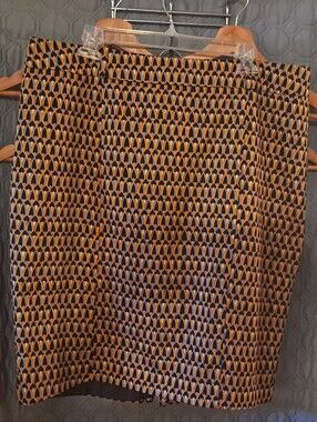 Mossimo Geometric Pencil Skirt in Mustard and Black Size 18